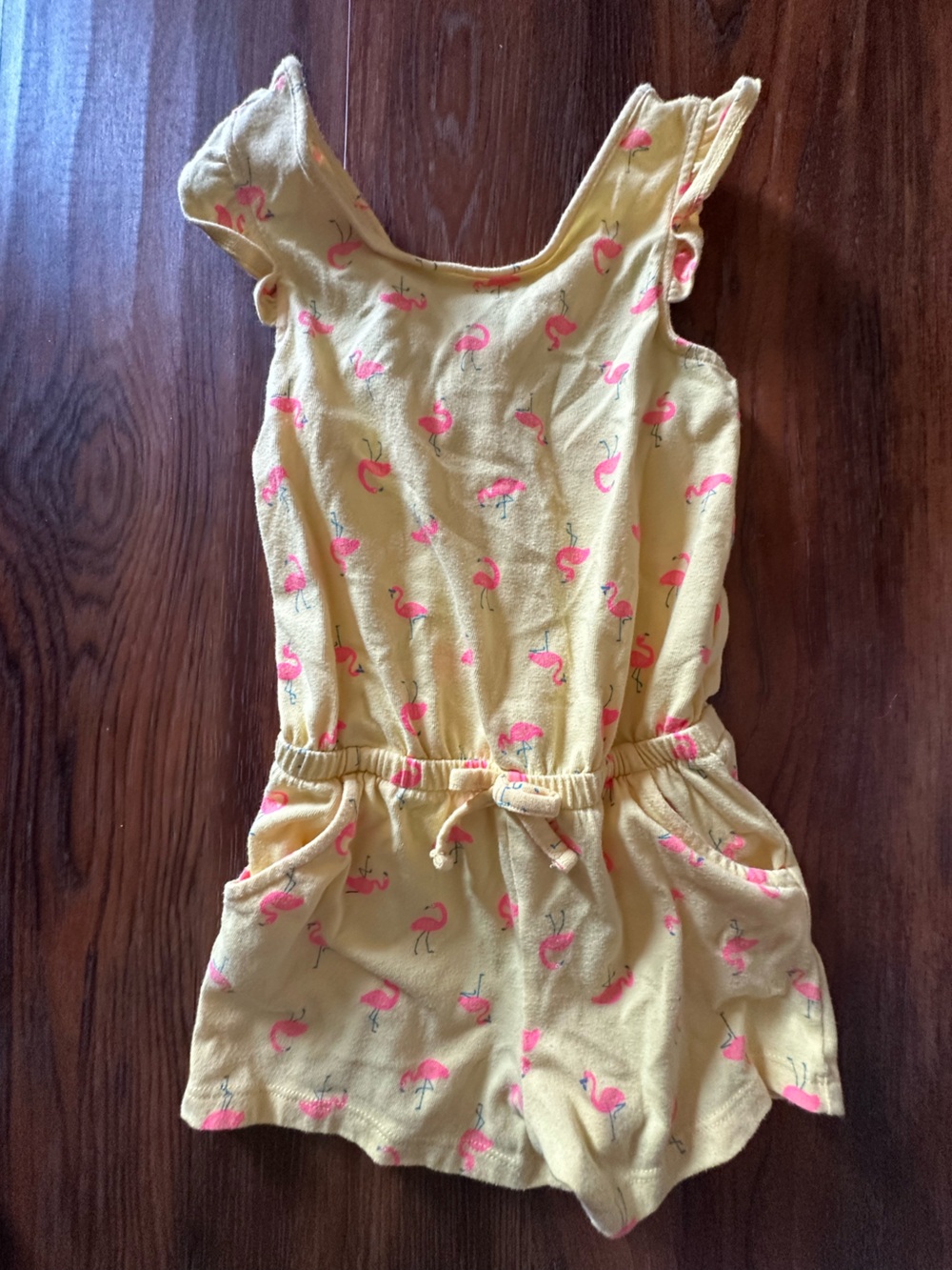 Cat & Jack Yellow Flamingo Romper